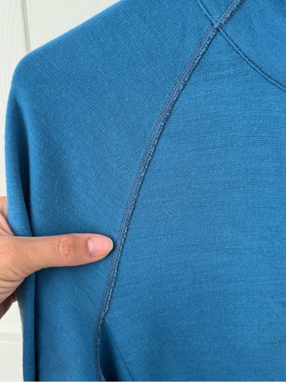 USA Ibex Full Zip 100% Merino Wool Cardigan Sweater Jacket Blue Athletic L - Picture 4 of 16